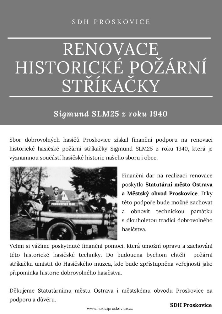 Renovace stříkačky Sigmund